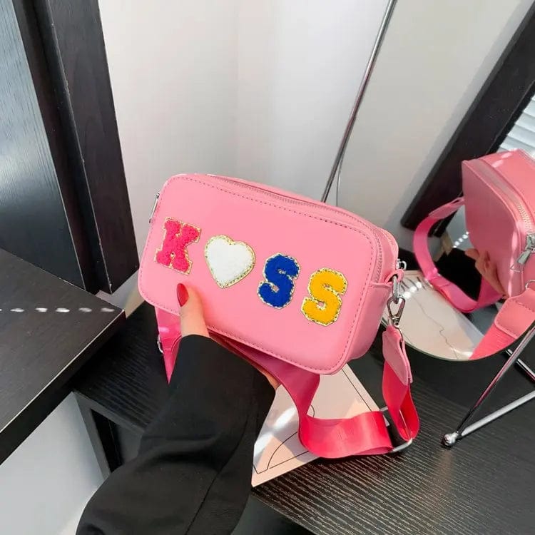 21x7x12cm / Pink New High Quality Box Shape Women's Bag Girl Small Square Bags Female Shoulder Handbag Messenger Bag With Wool Letters