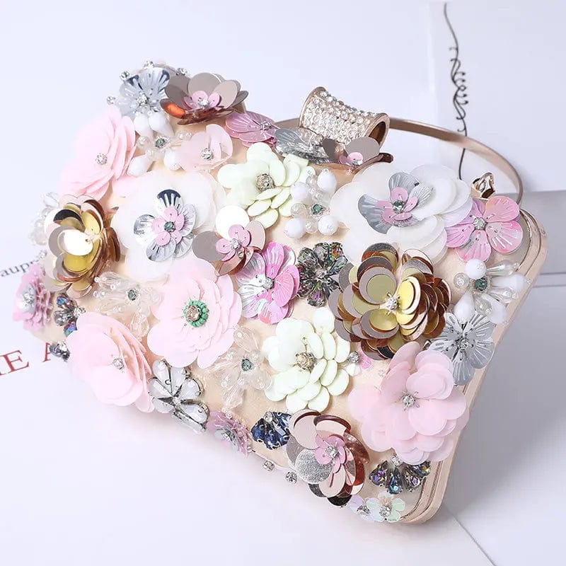 22*17*5cm / Golden 2022 New Handmade Flower Bag Factory Direct Selling Hot Party Rivals Take The Bride Evening Bag Embroidered Bead Lady Bag