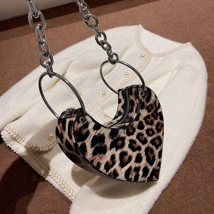22*32CM / BROWN 2022 Xianjian Latest Designer Heart Shaped Chain Shoulder HANDBAG Novelty Purse Handbag