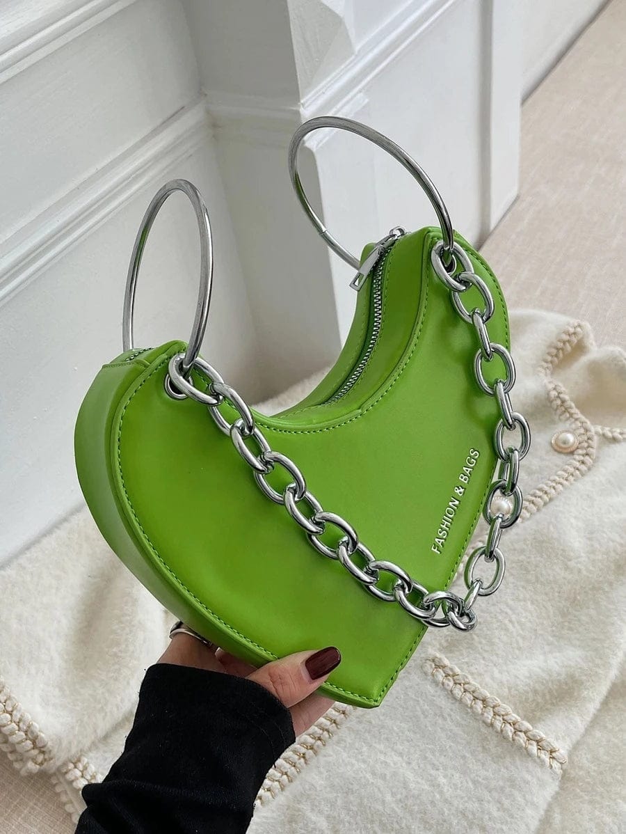 22*32CM / green 2022 Xianjian Latest Designer Heart Shaped Chain Shoulder HANDBAG Novelty Purse Handbag