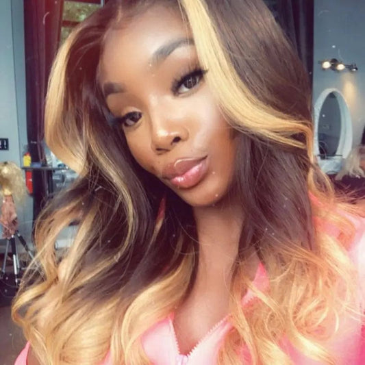 22 Inches / 4/27 Ombre Color 130% Density 13X4 transparent lace front wig Highlight piano Color 4/27 Ombre Curly Human Hair Wig 13X4 Virgin Transparent HD Lace Front Wigs For Black Women