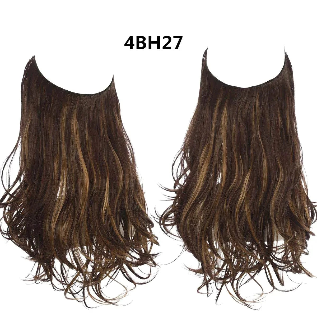 22 Inches / 4BH27 SARLA  Wholesale Dropshipping Suppliers Own Brand One Piece Fiber Futura Ombre Invisible Wire Seamless Synthetic Hair Extensions