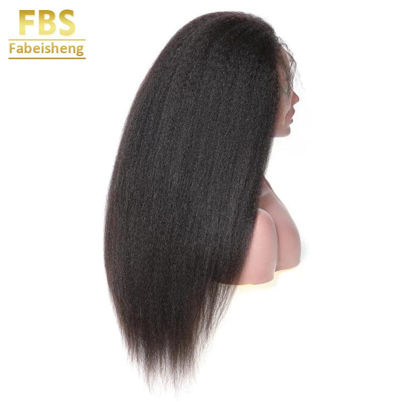 22 Inches / 5*5 Yaki Straight FBS Lace Front Curly Wigs for Black Women, 22 Inch Remy Virgin Human Hair Wigs, Lace Front Wigs Hair Pre Plucked
