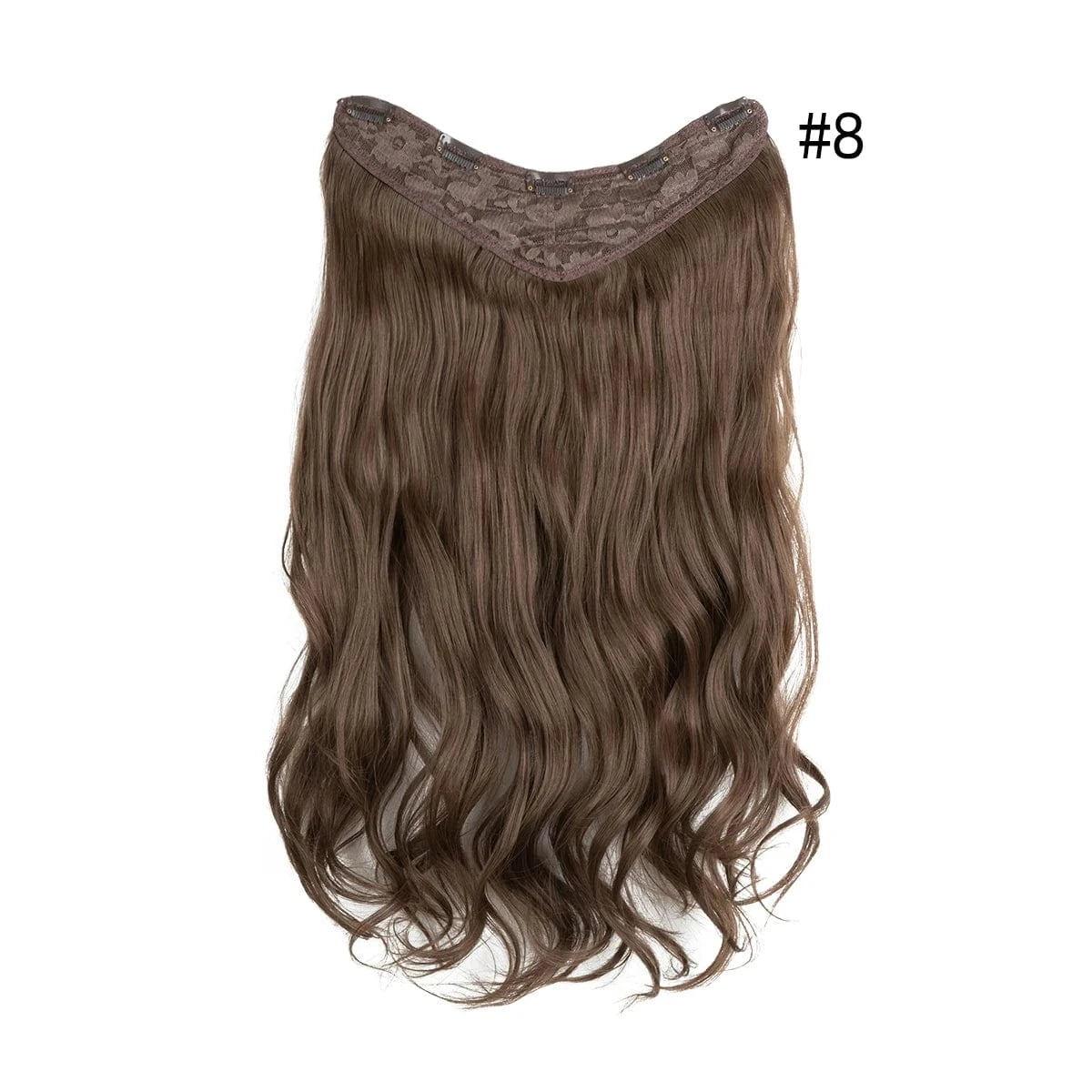 22 Inches / 8# Wholesale 26" One Piece Synthetic Curly Seamless Natural Blonde 5 Clips In Synthetic Hair Extensions Wigs For White Women