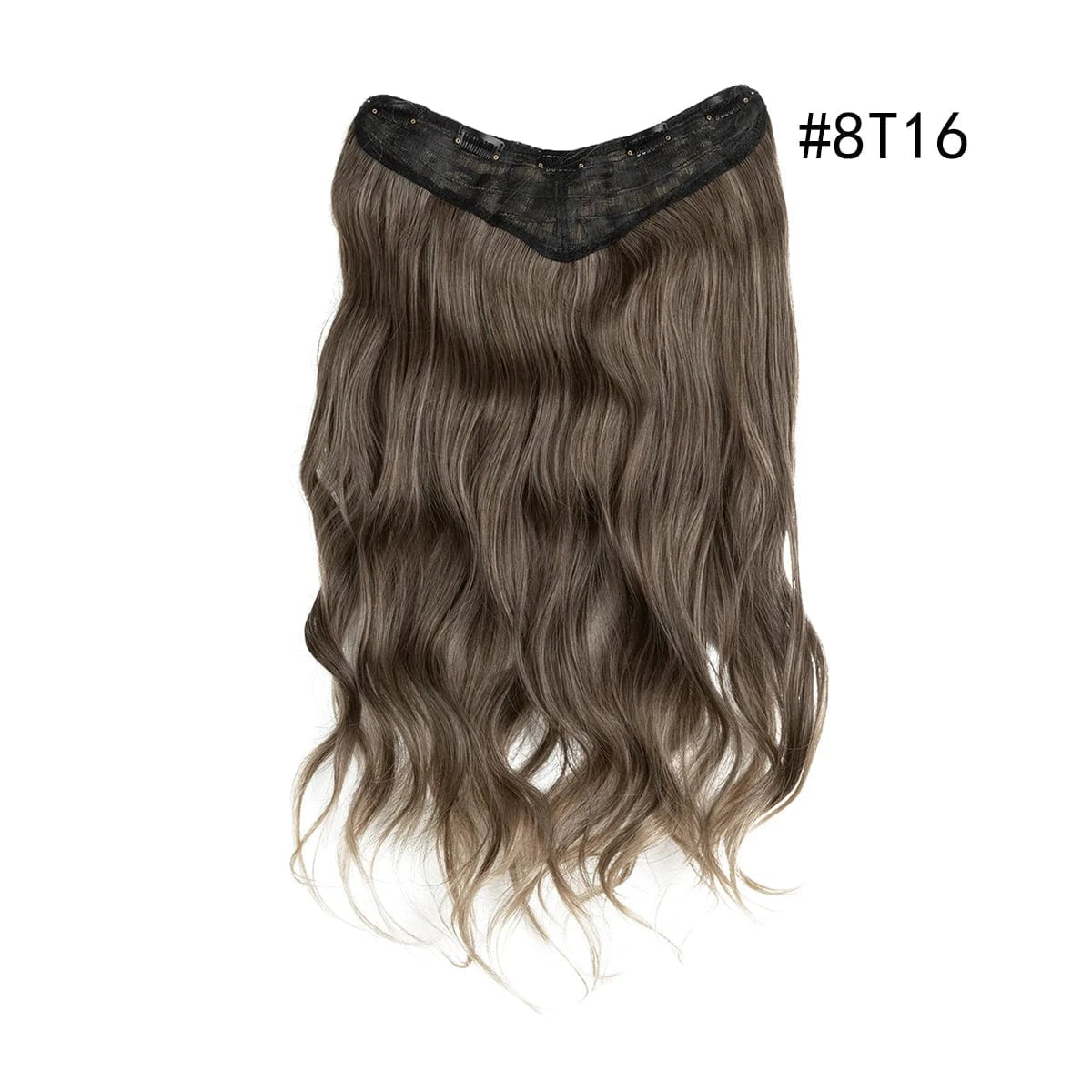 22 Inches / 8T16 Wholesale 26" One Piece Synthetic Curly Seamless Natural Blonde 5 Clips In Synthetic Hair Extensions Wigs For White Women