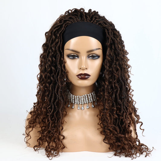22 Inches / Brown Top Selling New Arrival Ombre Brown Headband Wigs Machine Made Non Lace Headband Wig