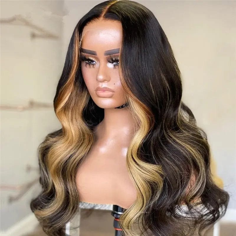 22 Inches / Color 1 Highlight Brown Color Raw Indian Human Hair