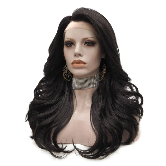 22 Inches / N9-2/6-GL Celebrity 22inch 150% Density Natural Color Wave  pre plucked hairline synthetic lace wigs heat resistant