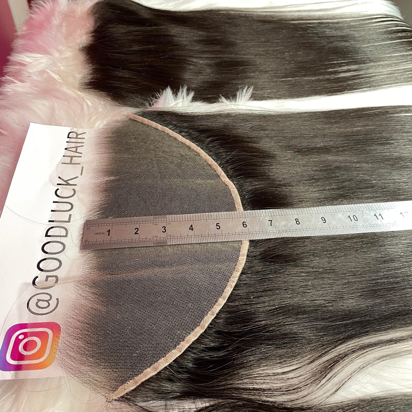 22 Inches / Natural Black As Picture Factory price for  6x6 7x7 13x6  HD thin lace clssore frontal and preplucked hairline swiss lace frontal vendor