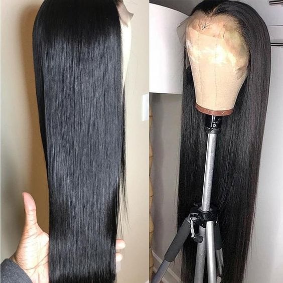 22 Inches / Straight MYLOCKME Brazilian Glueless 30 Inch 13x4 Ear To Ear  Bone Straight Human Hair HD Transparent Lace Wig With Baby Hair For Women