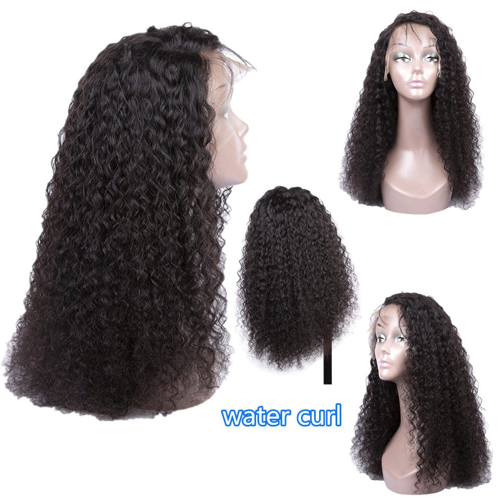 22 Inches / water curl Afro kinky Curly Brazilian Human Hair Swiss HD Film African American 360 Lace Frontal Wigs For Black Women