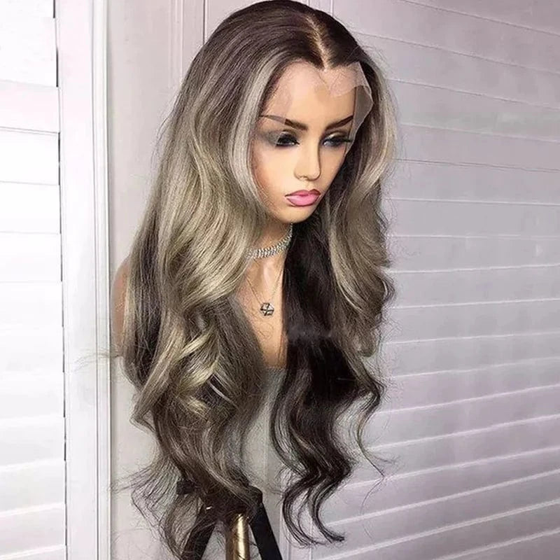 22 Inches / Wig 2 Glueless Quality Wig Cheap Price #4 613 Blonde Highlight Soft Virgin Remy Cuticle Aligned Human Hair Lace Front Wigs For Women