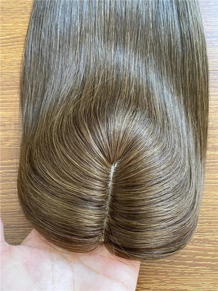 22INCHES / 4# / 6*6.5" Black Friday Sale Large Stock Wholesale Lady Toupee 100% Virgin Brazilian Human Hair Free Parting Hair Piece For women