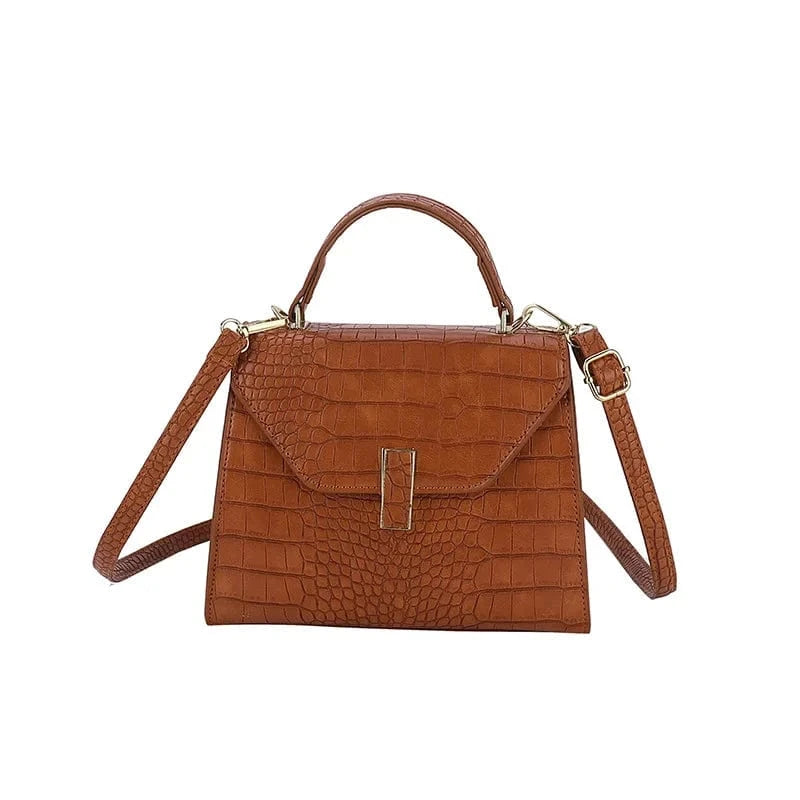 22x9x17cm / 3021 Brown Luxury Bags For Women Crocodile Leather Messenger Bag Large Capacity Female Tote 2023 Brand Designer Office Lady Elegant Handbag