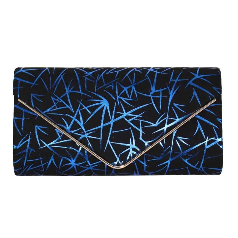 23*6*11cm / Blue Factory Wholesale Dinner bags Pu Leather Lightning Pattern Cool Fashionable Party Bridal Envelope Evening Clutch bags
