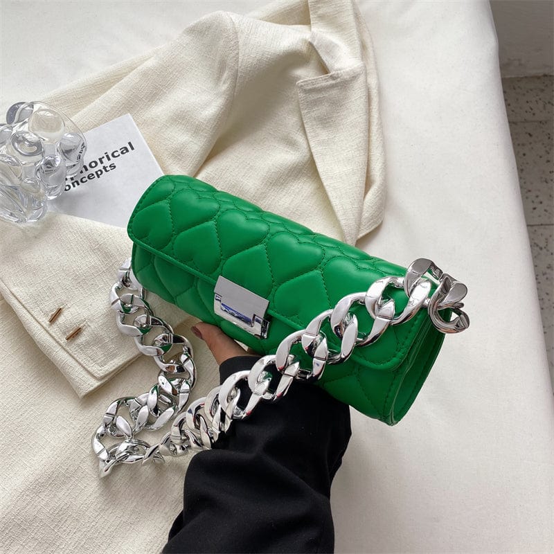 23cm*5cm*10cm / green Fashionable new handbags 2022 young lady luxury chain bags lady design purses for girls