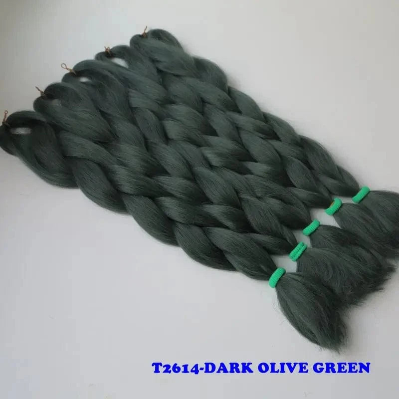 24" 60cm Folded 80grams  Rainbow color(1001-T2356) Bubblegum Pink Blue jumbo braid 100 synthetic braiding hair