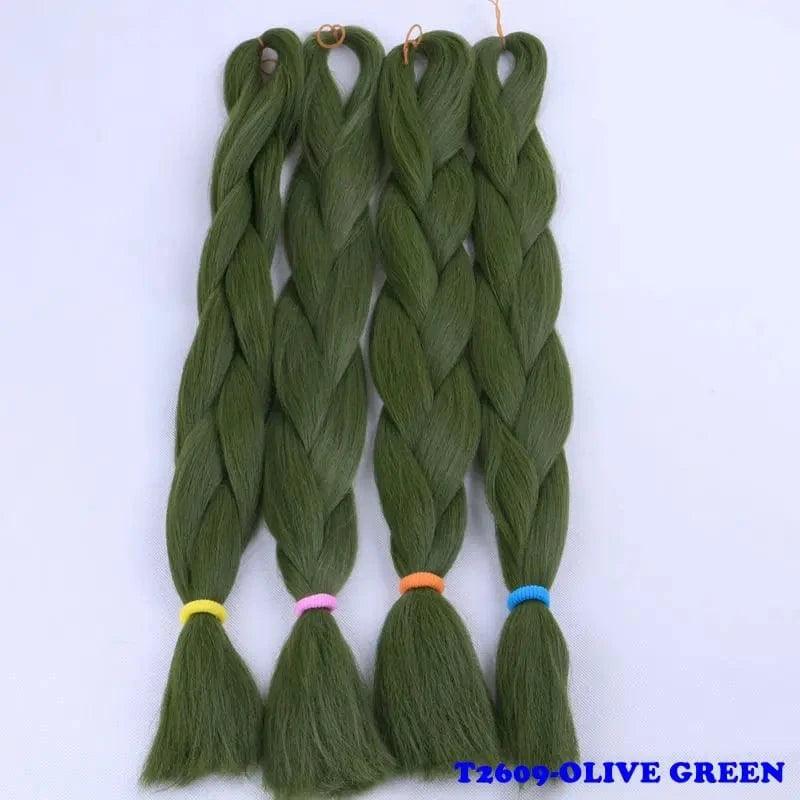 24" 60cm Folded 80grams  Rainbow color(1001-T2356) Bubblegum Pink Blue jumbo braid 100 synthetic braiding hair