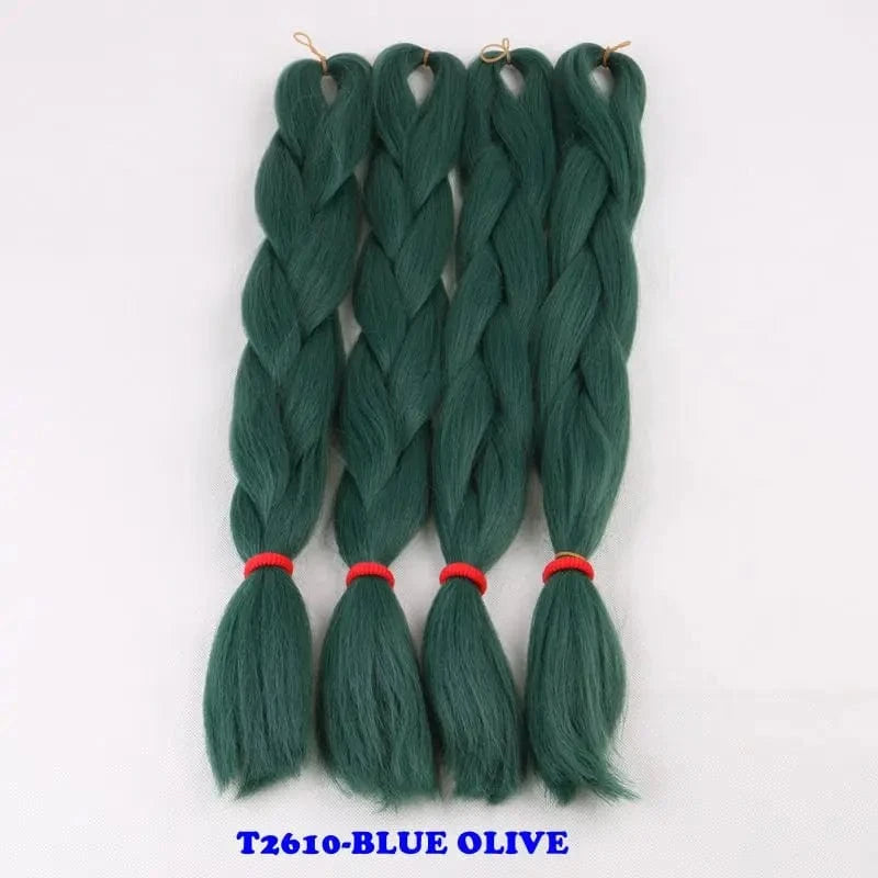 24" 60cm Folded 80grams  Rainbow color(1001-T2356) Bubblegum Pink Blue jumbo braid 100 synthetic braiding hair