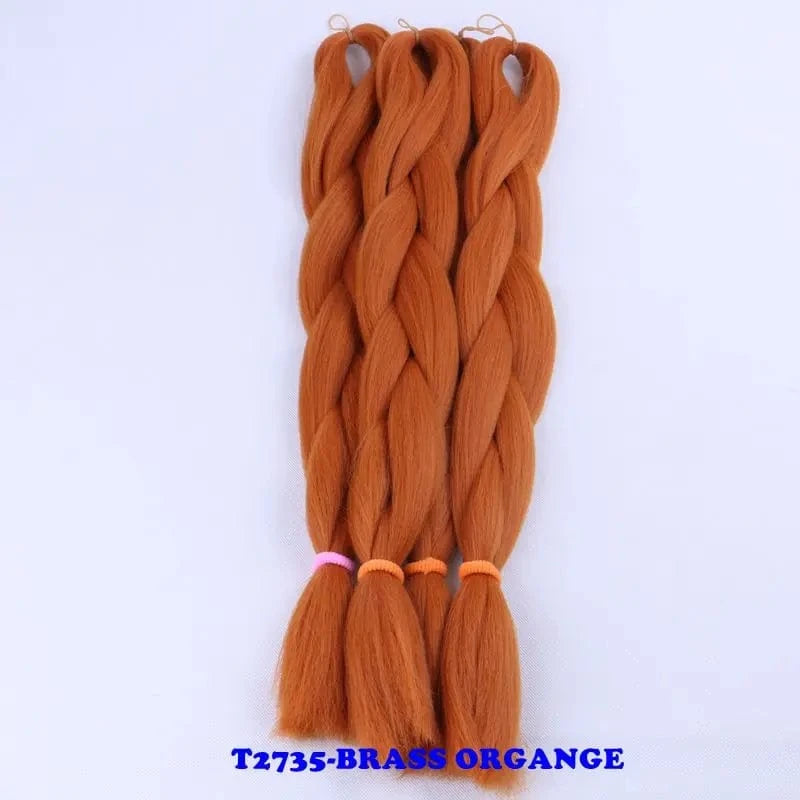 24" 60cm Folded 80grams  Rainbow color(1001-T2356) Bubblegum Pink Blue jumbo braid 100 synthetic braiding hair