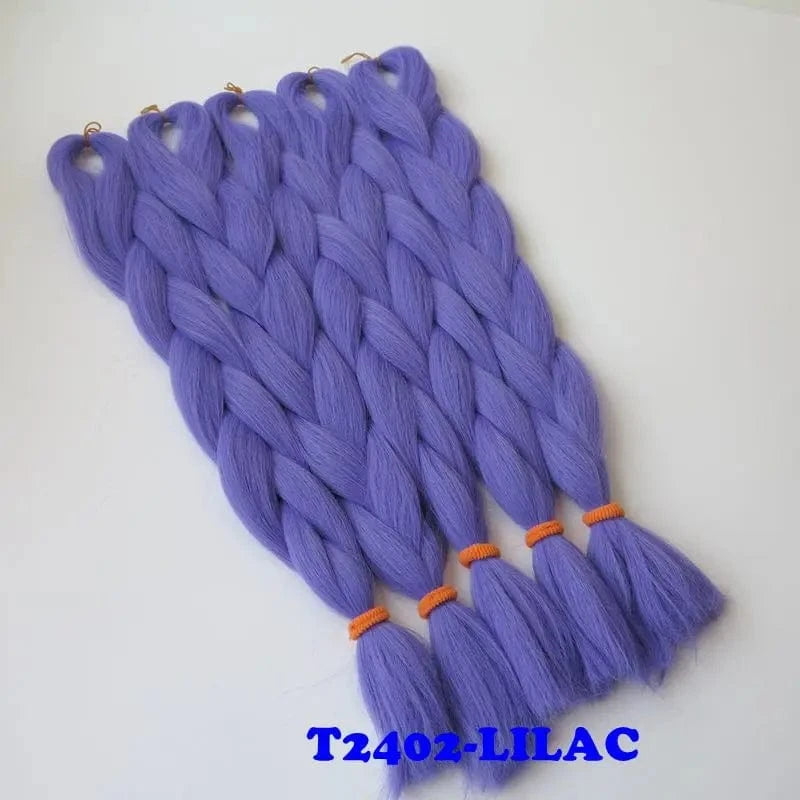 24" 60cm Folded 80grams  Rainbow color(1001-T2356) Bubblegum Pink Blue jumbo braid 100 synthetic braiding hair