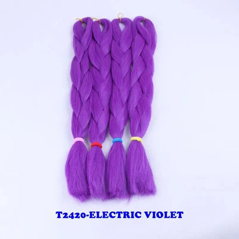 24" 60cm Folded 80grams  Rainbow color(1001-T2356) Bubblegum Pink Blue jumbo braid 100 synthetic braiding hair