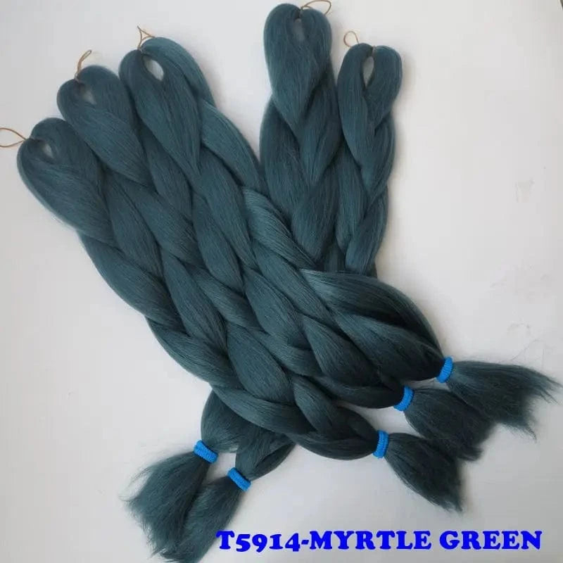 24" 60cm Folded 80grams  Rainbow color(1001-T2356) Bubblegum Pink Blue jumbo braid 100 synthetic braiding hair