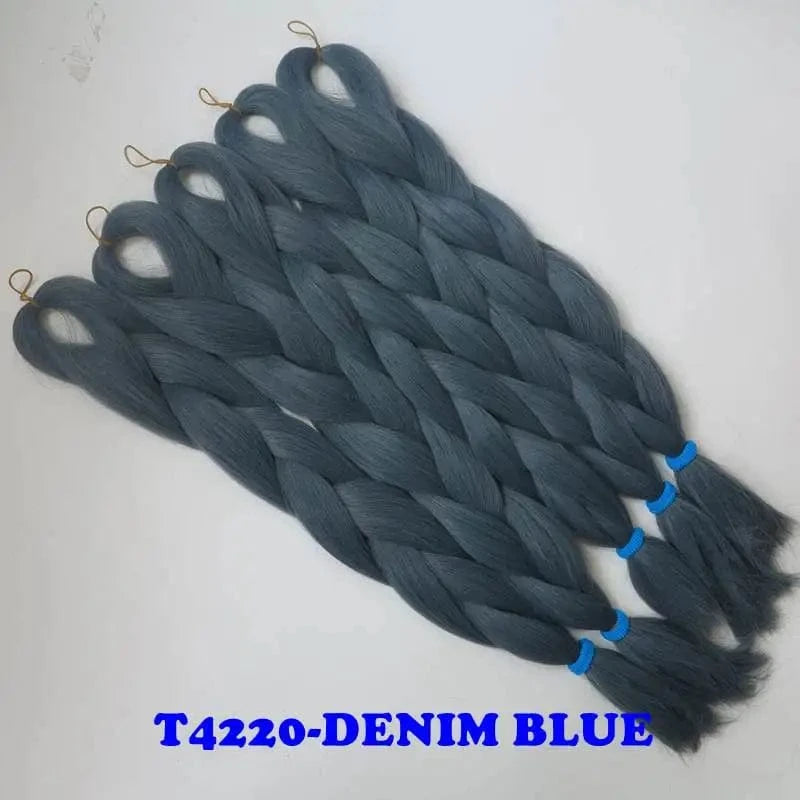 24" 60cm Folded 80grams  Rainbow color(1001-T2356) Bubblegum Pink Blue jumbo braid 100 synthetic braiding hair