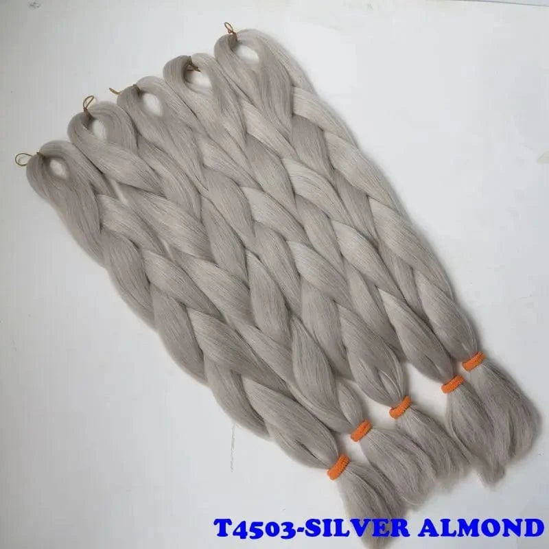 24" 60cm Folded 80grams  Rainbow color(1001-T2356) Bubblegum Pink Blue jumbo braid 100 synthetic braiding hair