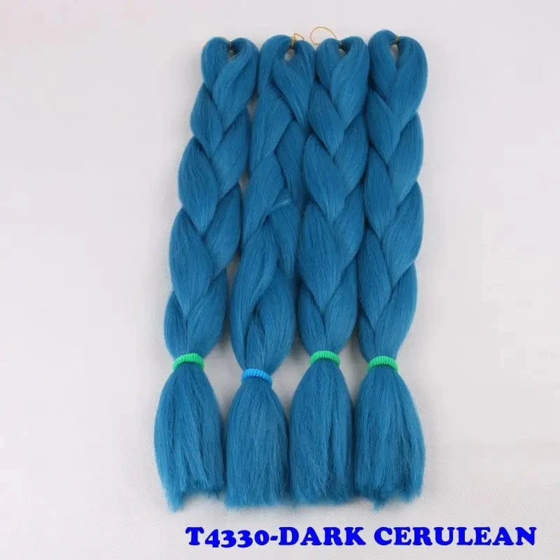 24" 60cm Folded 80grams  Rainbow color(1001-T2356) Bubblegum Pink Blue jumbo braid 100 synthetic braiding hair