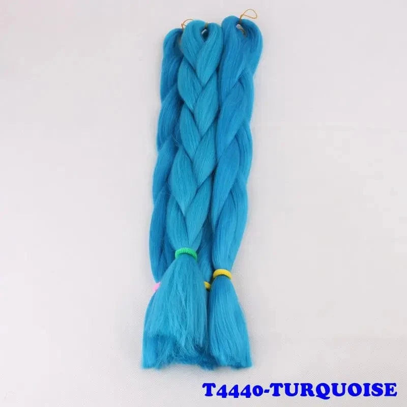 24" 60cm Folded 80grams  Rainbow color(1001-T2356) Bubblegum Pink Blue jumbo braid 100 synthetic braiding hair