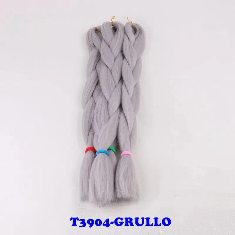 24" 60cm Folded 80grams  Rainbow color(1001-T2356) Bubblegum Pink Blue jumbo braid 100 synthetic braiding hair