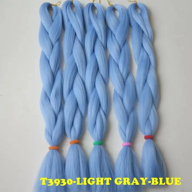 24" 60cm Folded 80grams  Rainbow color(1001-T2356) Bubblegum Pink Blue jumbo braid 100 synthetic braiding hair