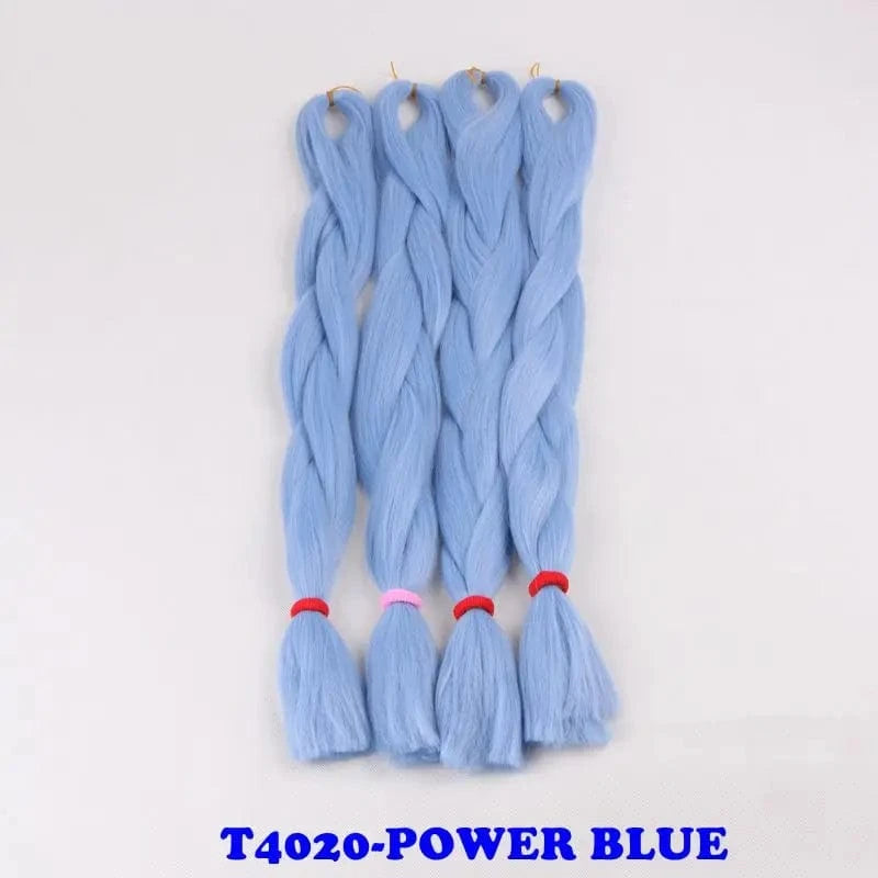 24" 60cm Folded 80grams  Rainbow color(1001-T2356) Bubblegum Pink Blue jumbo braid 100 synthetic braiding hair