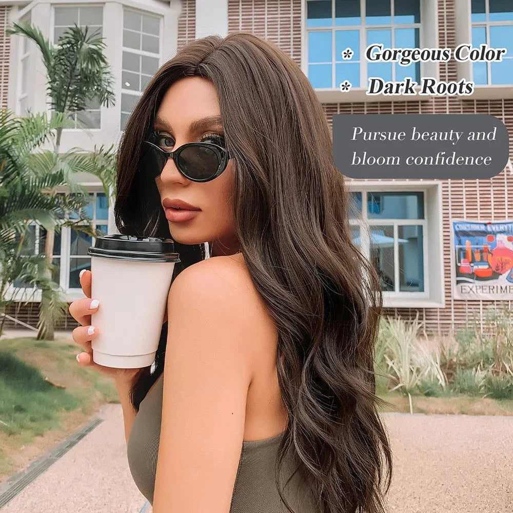 24 Inches / 179-4 Cheap Long Middle Part Wigs Vendor With Lowest Price Natural Wave Pixie Cut Synthetic Hair Wigs With Highlights For Women