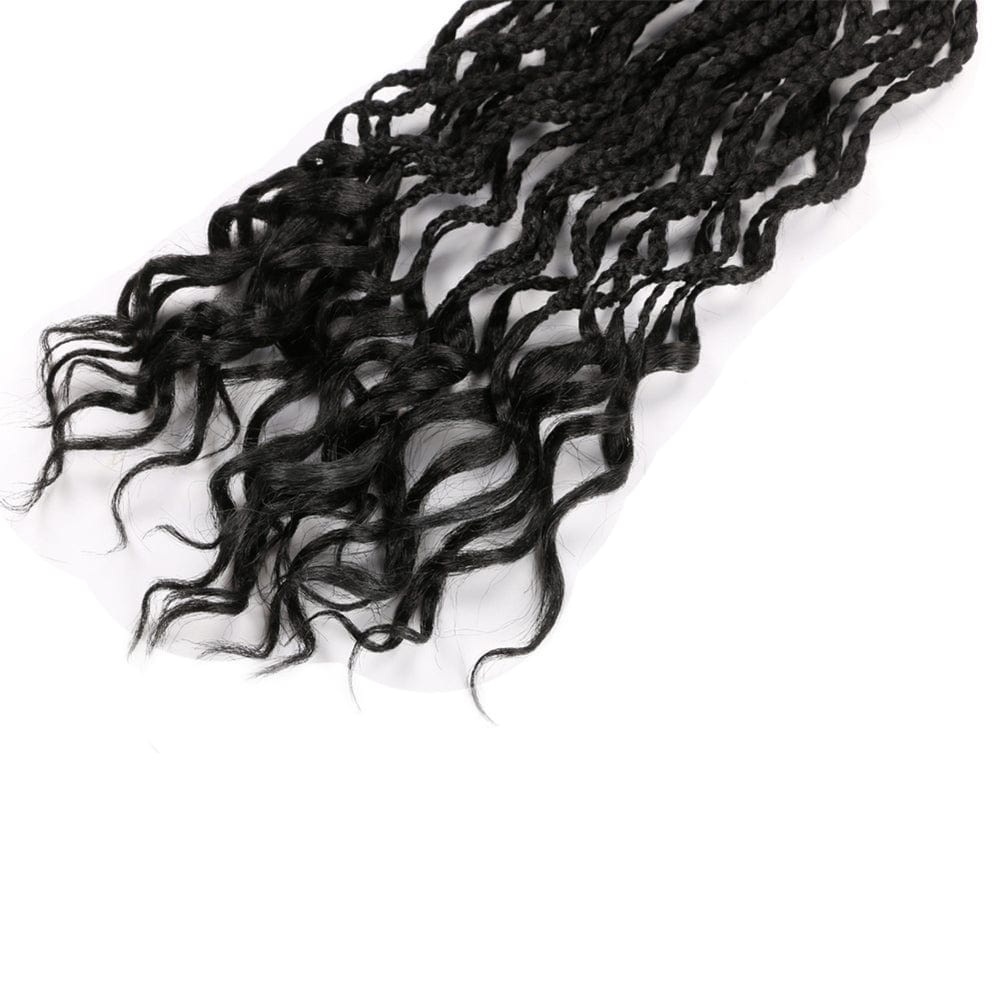24 Inches / 1B# Hot sell  wholesale wavy senegalese twist hair 3X Box Crotchet Braids 24inch curly box braids