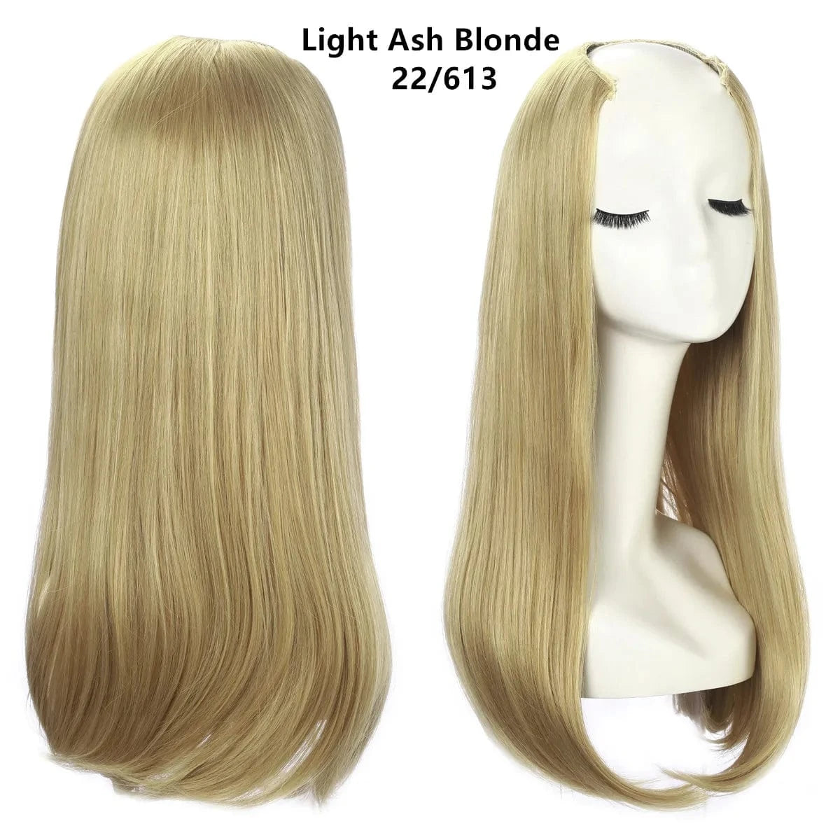 24 Inches / 22/613 Wholesale 24" Long Straight Best Hair Cheap Synthetic Invisible Clip In Hair Extension Products China U Part Half Wig For Women