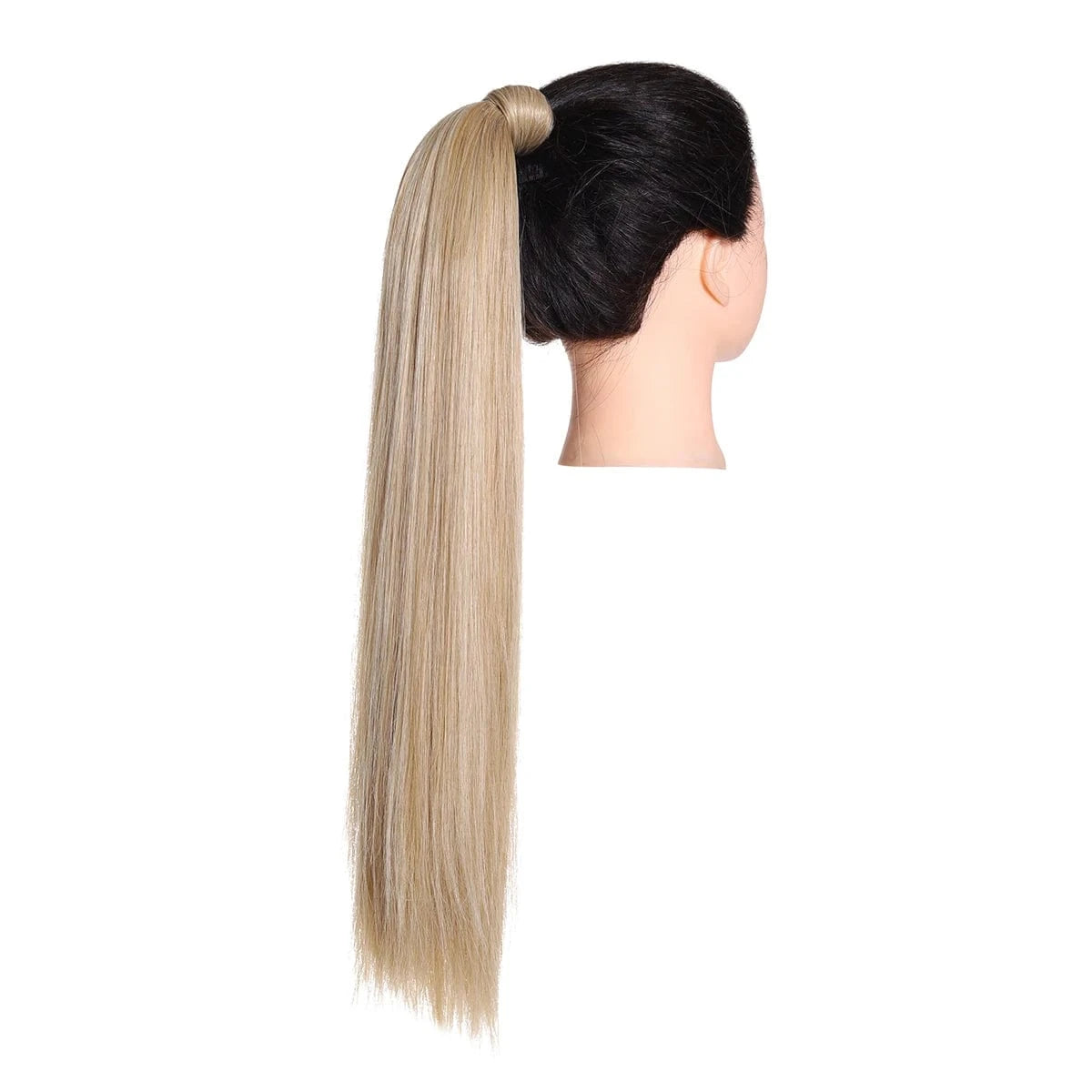 24 Inches / 22/613 Wholesale High Quality 24 Inch Synthetic Fiber Silky Straight Colorful  Wrap Around Hair Ponytail Extension Wig For White Women