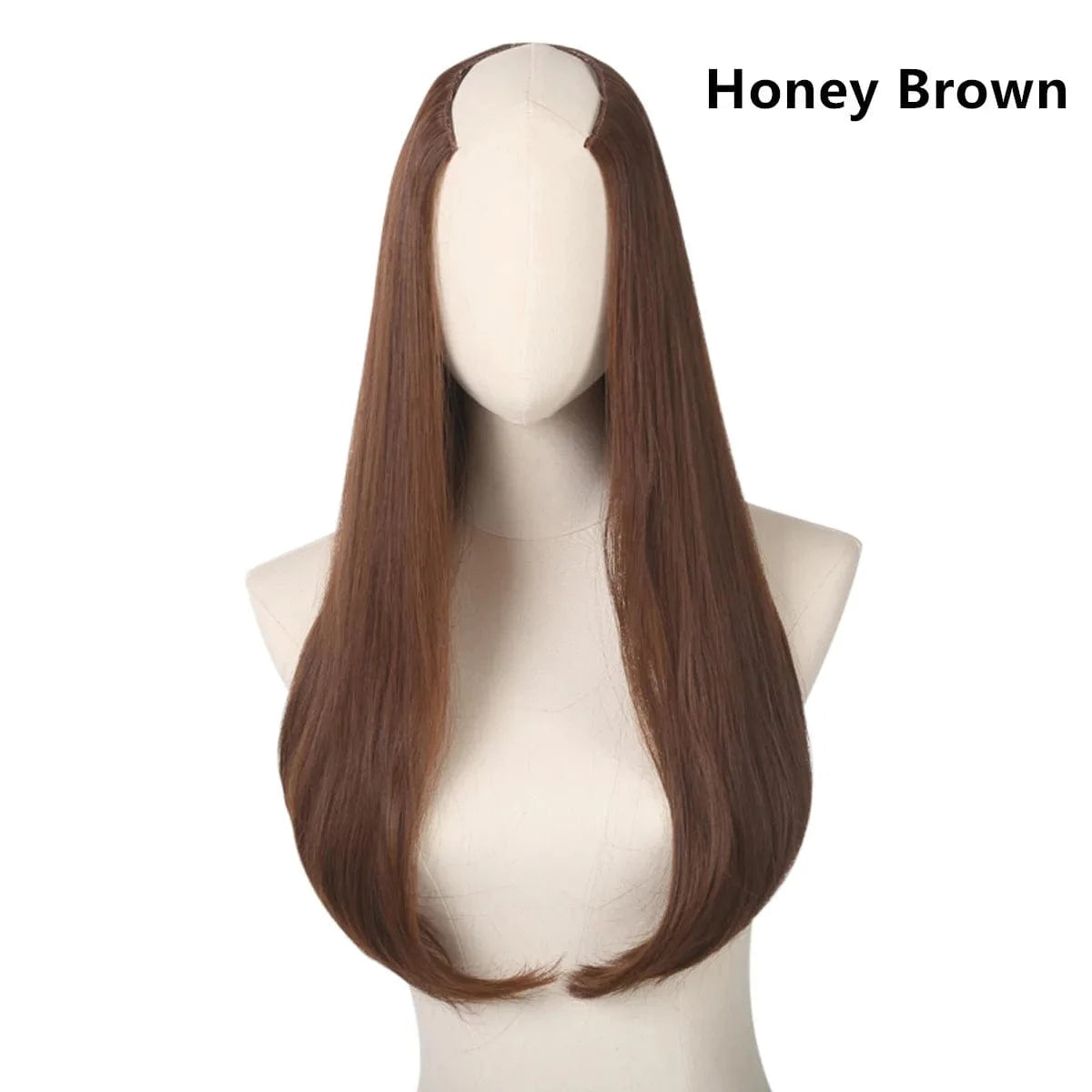 24 Inches / 30/33 Wholesale 24" Long Straight Best Hair Cheap Synthetic Invisible Clip In Hair Extension Products China U Part Half Wig For Women