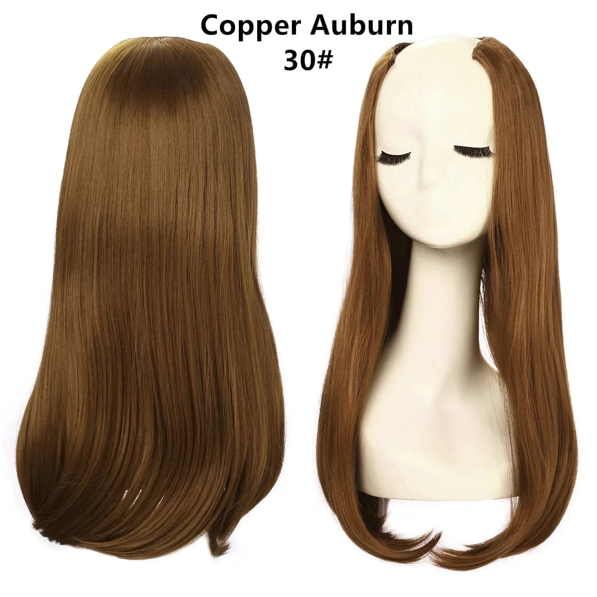24 Inches / 30# Wholesale 24" Long Straight Best Hair Cheap Synthetic Invisible Clip In Hair Extension Products China U Part Half Wig For Women