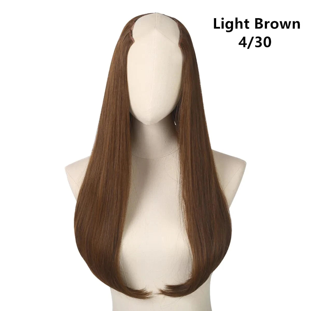 24 Inches / 4/30 Wholesale 24" Long Straight Best Hair Cheap Synthetic Invisible Clip In Hair Extension Products China U Part Half Wig For Women
