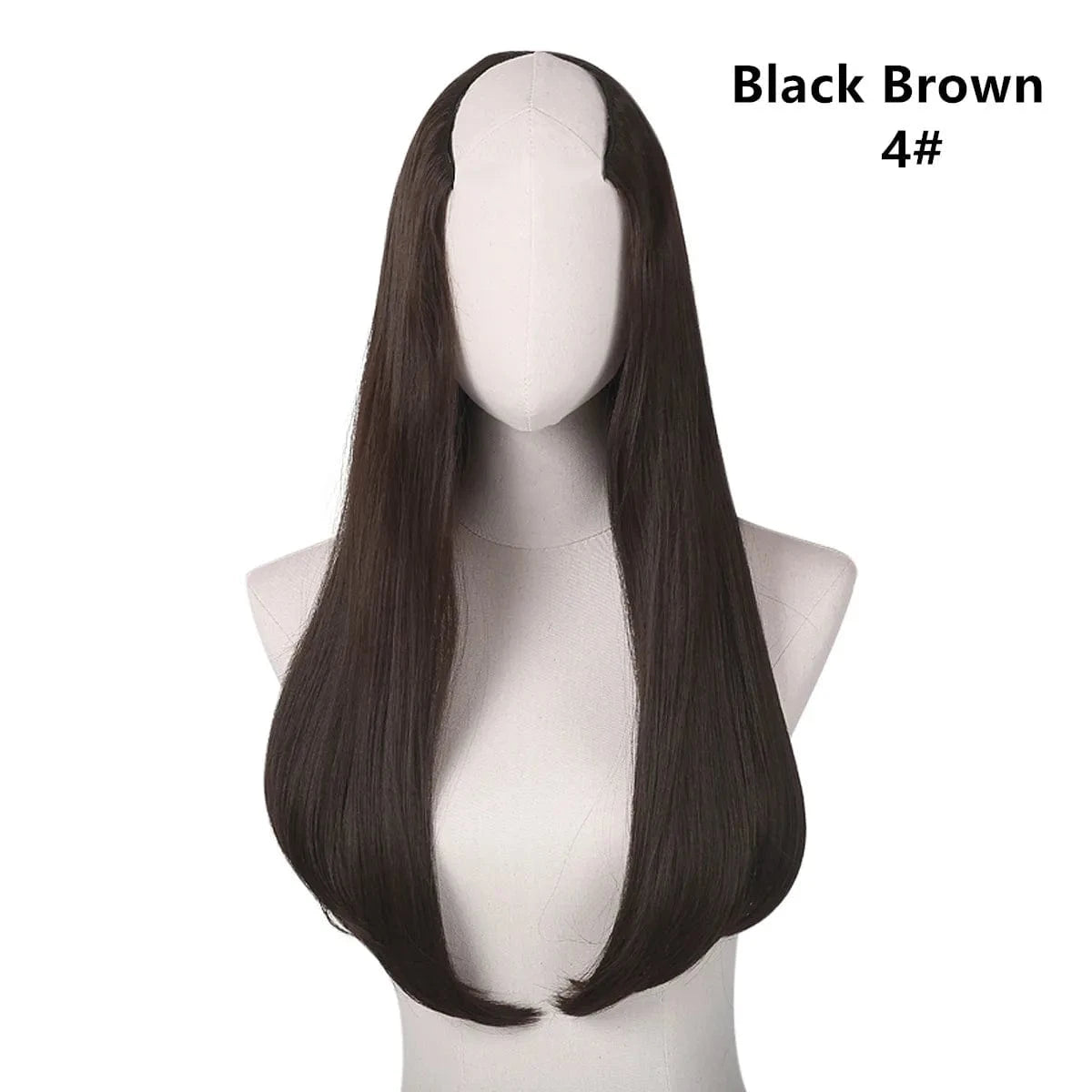 24 Inches / 4# Wholesale 24" Long Straight Best Hair Cheap Synthetic Invisible Clip In Hair Extension Products China U Part Half Wig For Women