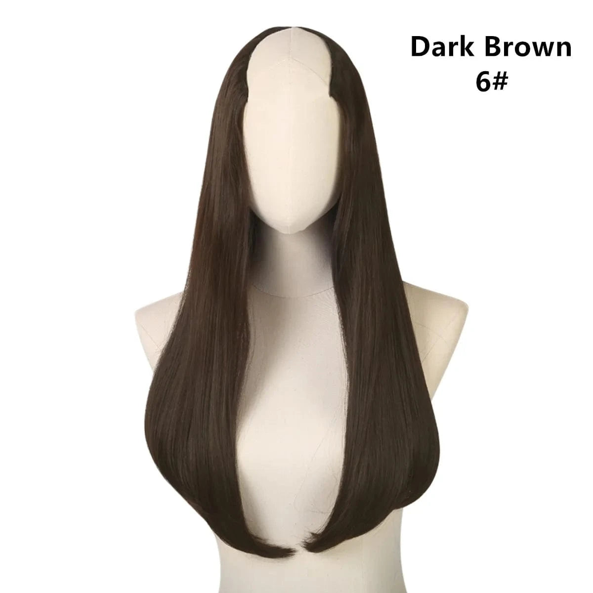 24 Inches / 6# Wholesale 24" Long Straight Best Hair Cheap Synthetic Invisible Clip In Hair Extension Products China U Part Half Wig For Women