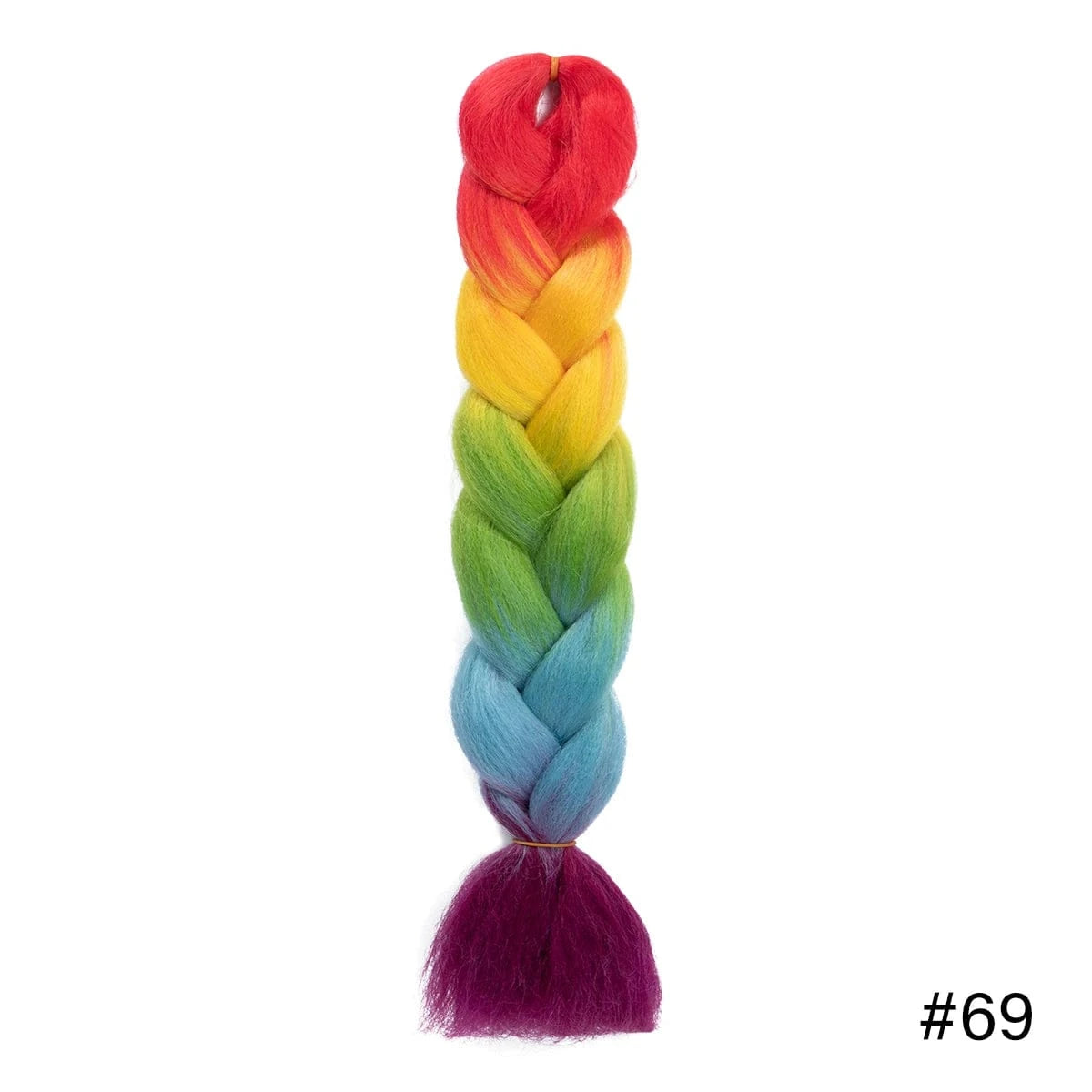24 Inches / 69 Wholesale 24" 100G Pre Stretched Yaki Easy Synthetic Soft Jumbo Ghana Ultra Braids Crotchet 3 Tone Ombre Rainbow Braiding Hair