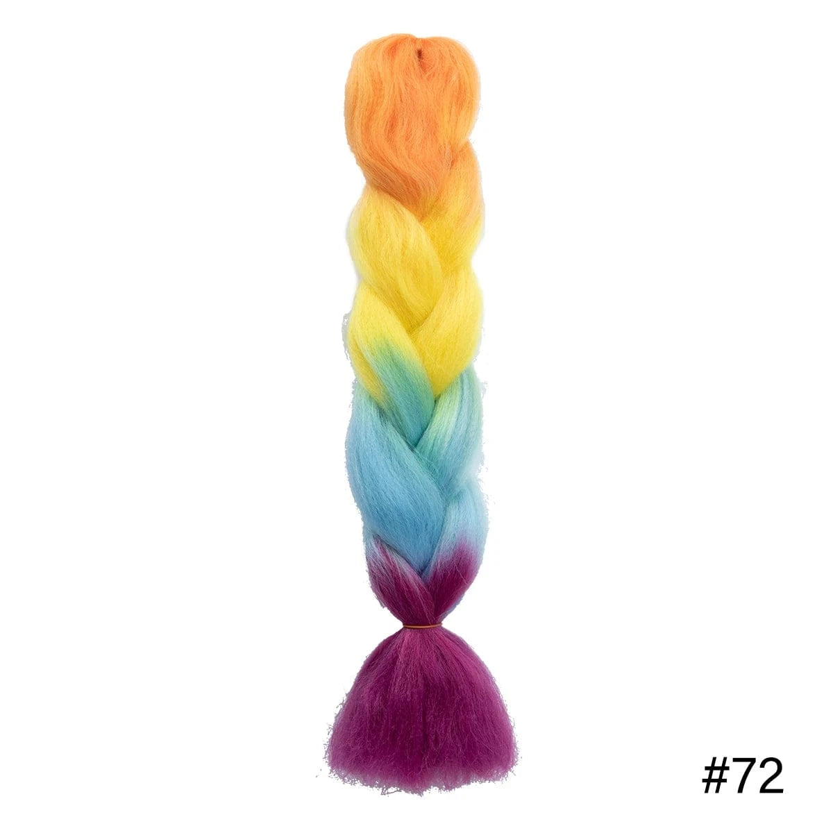 24 Inches / 72 Wholesale 24" 100G Pre Stretched Yaki Easy Synthetic Soft Jumbo Ghana Ultra Braids Crotchet 3 Tone Ombre Rainbow Braiding Hair