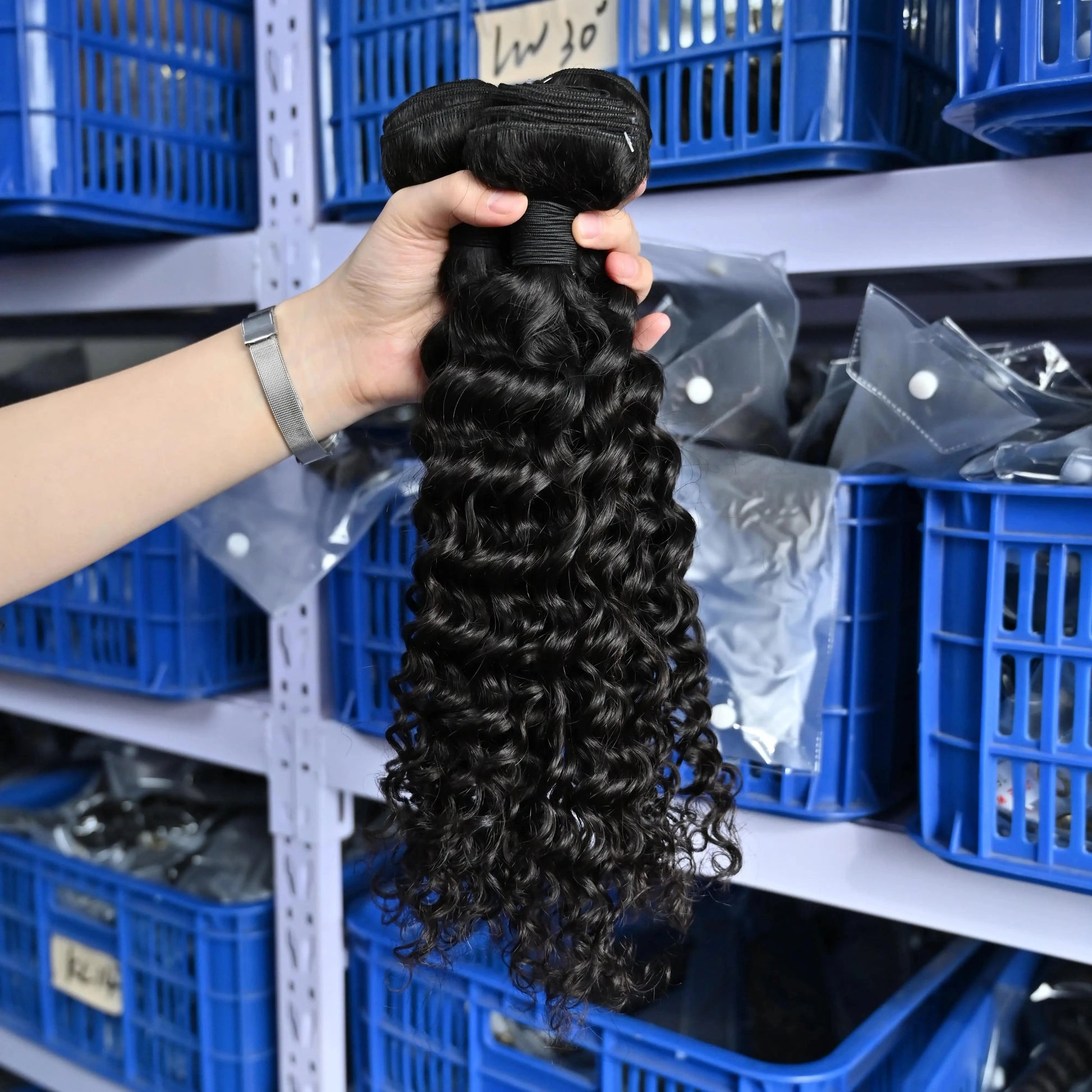 24 Inches / Black Unprocessed 100% Virgin Human Hair Bundles Water Wave Hair Weave Brazilian Hair Cuticle Aligned