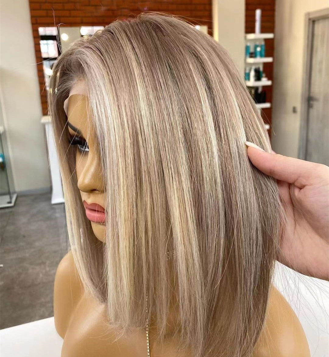 24 Inches / Color 14 Qingdao Wig Factory Special Deals Platinum Blonde Color Straight Bob Cuticle Aligned HD Lace Front Wigs