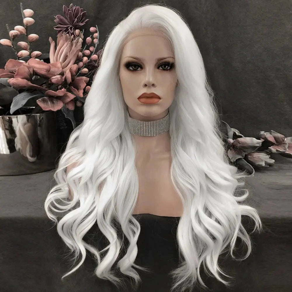 24 Inches / N15-1001-raise Celebrity Wig Lace Front Wigs Matte Heat Resistant Fiber Same Human Hair Lace Front Wigs in Body Wavy Texture