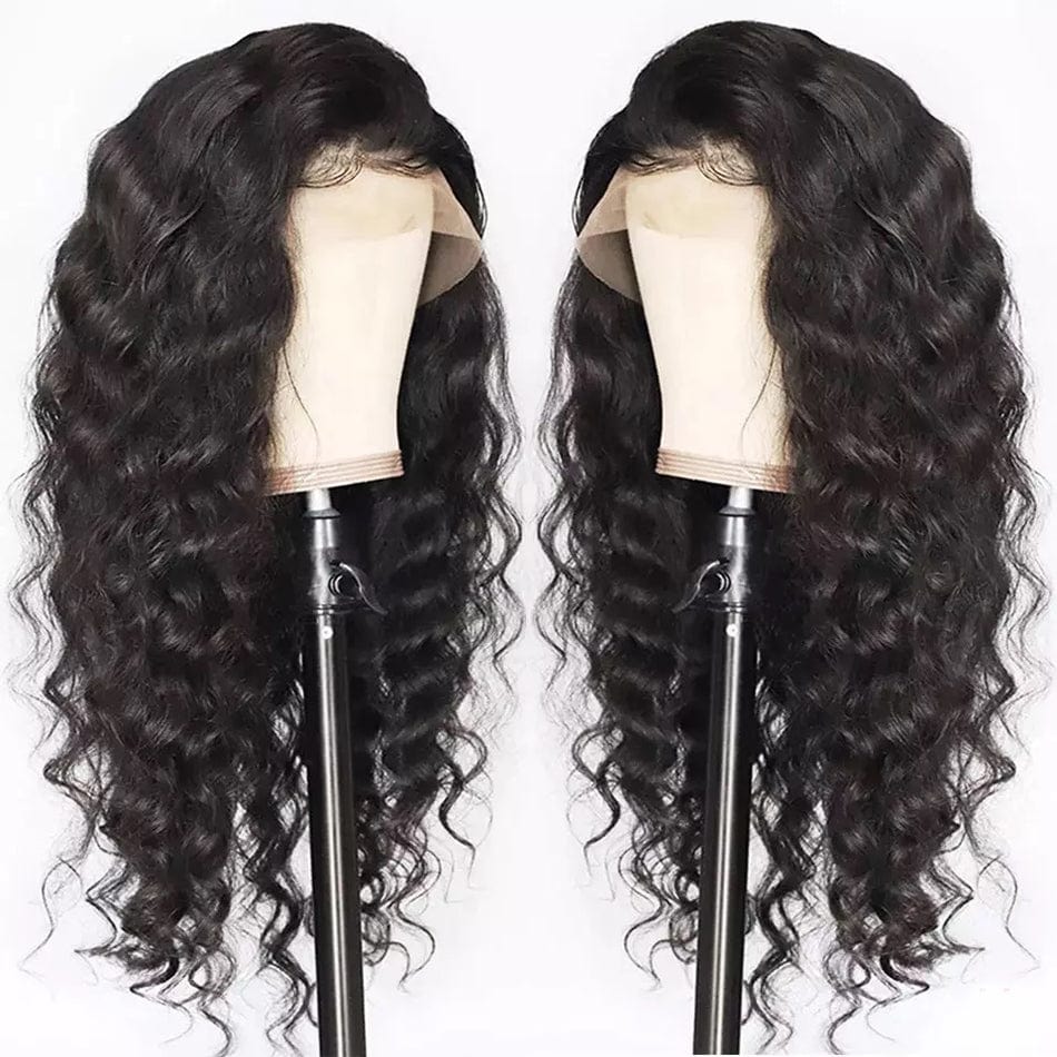 24 Inches / Natural color 4 Side Part Bleach Knots Deep Body Wave Full Virgin Cuticle Aligned Human Hair Transparent HD Lace Front Wigs