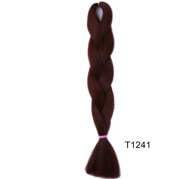 24 Inches / T1241 Jumbo Braids 24inch Crochet Braid Synthetic Braiding Hair Extension for Women 10 Packs Brown Blonde Pink Blue Soft Texture